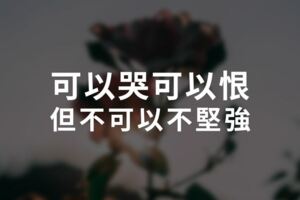 傻孩子，你記住：可以哭，可以恨，但不可以不堅強！