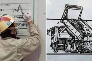 日本建築工人在留言板「畫各種可愛塗鴉」　網友一看直誇：被建築工程耽誤的畫家