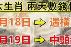 3月18日遇橫財，3月19日中頭獎，兩天忙數錢的生肖。