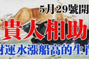 5月29號開始貴人相助，財運水漲船高的生肖