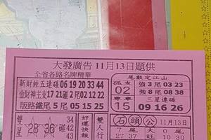 11/13  大發廣告-六合彩參考