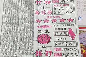 11/12  台北鐵報-今彩539參考