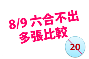 8/9 六合彩不出 多張比較