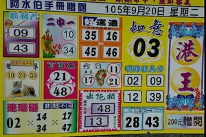 9/20 港 六合.（港王，阿水伯，鶴仙子，震興宮，一定贏，阿田師）。喜歡何數自由配，配出234星，參考，參考。