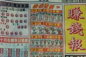 10/13 港 六合.（賺錢報）。殺豬版。喜歡何數自由配，配出234星，參考，參考。