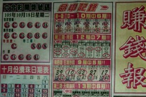 10/20 六合 【賺錢報，石頭公，碼報，好彩運】。超級重點。有緣者得財。參考。參考。