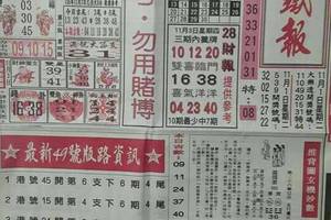 11/3 港六合 《台北鐵報，先鋒報，香港？報，千禧廣告，明牌篇》多張財報讓你參考，參考。