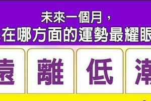 超神測驗~【未來一個月，我在哪方面的運勢最耀眼？】。留言1688一路發。。