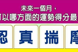 超神測驗~【未來一個月，我可以哪方面的運勢得分最高？】。留言1688一路發。。