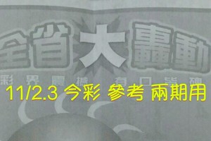 11/2.3 今彩【大轟動】 參考 兩期用 上期兩支全開