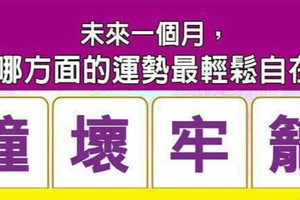 超神準測驗~【未來一個月，哪方面的運勢最輕鬆自在？】留言一路發。。。 