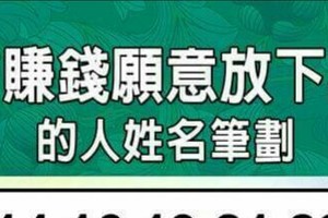 為了賺錢願意放下身段的人姓名筆劃