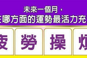 超神準測驗~【未來一個月，我在哪方面的運勢最活力充沛？】留言168一路發。。。 