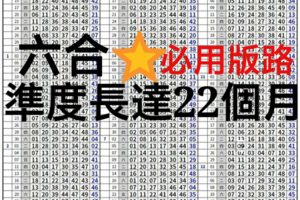 準度長達22個月版路超水一級棒1/15六合彩專用