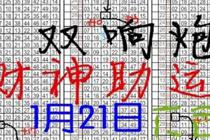 1月21日 六合彩 雙響砲 獨碰二星 財神助運 連出牌 中獎號