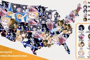 Crunchyroll公佈了在歐洲和美國不同的地區最受歡迎的冬季新番分佈圖