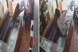 用辣椒粉搶劫珠寶店 女子反遭店主連扇17巴掌 用辣椒粉搶劫珠寶店 女子反遭店主連扇17巴掌