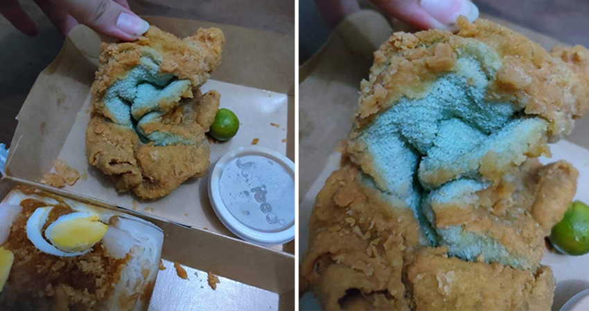 雞肉超硬切不開　她用力撕開炸雞驚見「藍色一整條」