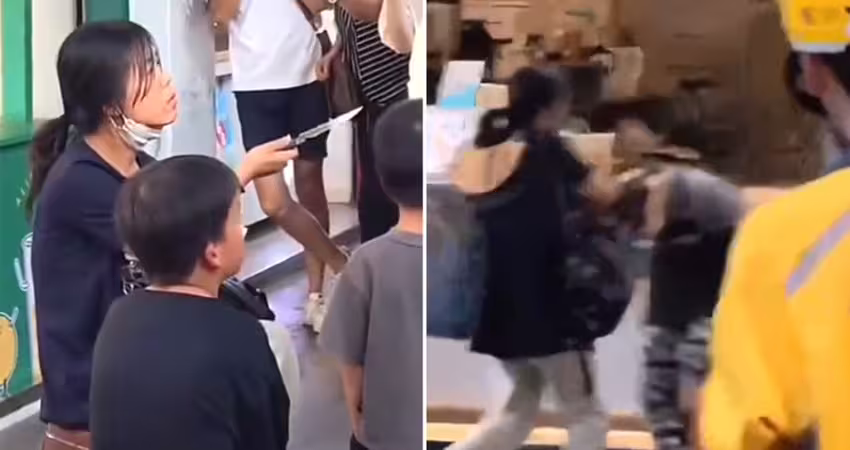 小孩被指偷奶茶　家長毆打店員還掏刀