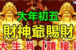 大年初五，財神爺賜財，6大生肖【請接財】財運接回家旺一整年！