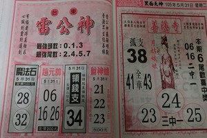 5/31 雷公神+善隱寺  六合參考