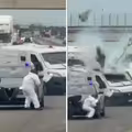 炸彈引爆運鈔車　搶匪與憲兵上演GTA