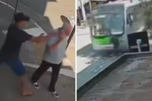 少年路口搶手機 闖紅燈被公車直撞 少年路口搶手機 闖紅燈被公車直撞