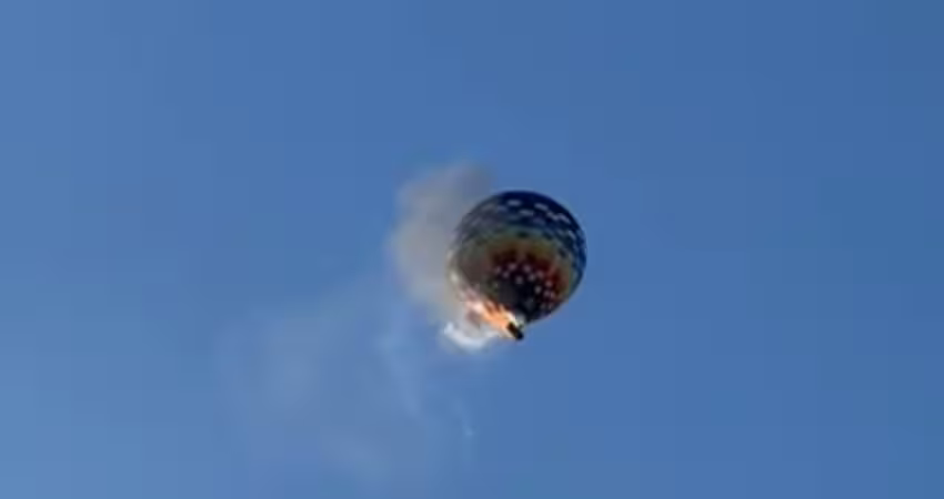 熱氣球才升空就起火　乘客縱身跳出吊籃