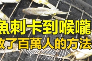 分享！魚刺卡到喉嚨救了百萬人的方法！