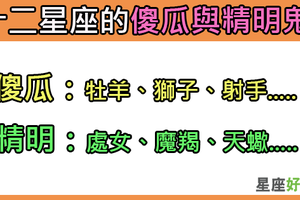 星座六傻與星座六精，你確定你是被分在自己想的那一邊嘛！