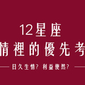 「感情不是兒戲，需要好好考慮！」12星座的「優先考量」是什麼！日久生情也可能在你身上看到「利益」！