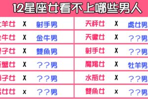 「根本沒把你放在眼裡」！12星座女「看不上」哪些男人！