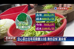 換季菜價飆 空心菜成本貴3.5倍