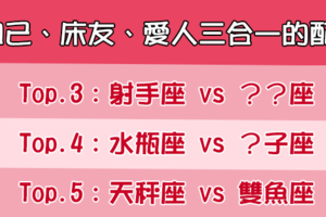 「三合一星座組合」是情侶又是知己，更是床上的最佳夥伴！