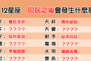 「住在一起，才知道適不適合」！和12星座 同居之後會有什麼「變化」！