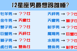 「男人最受不了的誘惑」12星座男最想帶上床睡的人誰！