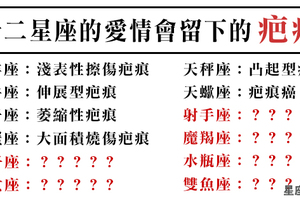 每段逝去的感情，都會給自己留下紀念品！十二星座會在愛情裡留下什麼「疤痕」！