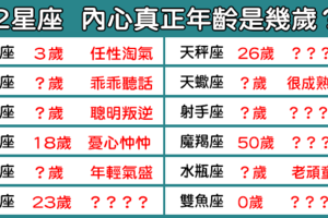 「撇除真實的年紀」12星座 內心真正的年齡是「幾歲」！