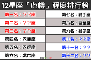 12星座「城府深心機」到底有多重！前三名，你絕對惹不起！