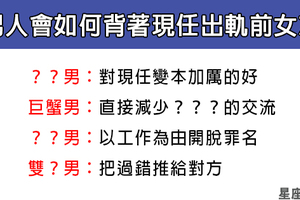 敏感話題！前女友永遠是最大的敵人！12星座男會如何瞞著現任「出軌」前女友！