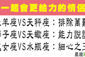 1+1>2！打遍天下無敵手，超有能力星座情侶組合是你們嗎！