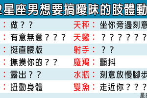 「男人總是嘴上不說，但身體最誠實」教你從肢體動作讀懂12星座男的「曖昧信號」！