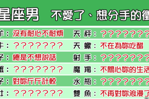 12星座男 「不愛了」、「想分手了」的表現！既然不愛了，何必逢場作戲！