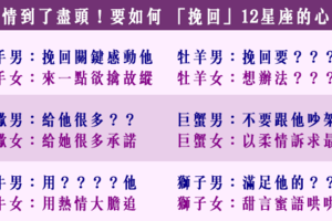 「因為愛你，所以不放棄你」！如何「快速挽回」12星座 搖擺不定的心！