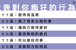 「想要問問你敢不敢，像我這樣為你痴狂」十二星座「這個舉動」，代表已經為你著了魔！