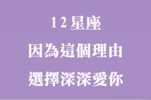 《找到深愛的理由》憑什麼讓我那麼愛妳！談談十二星座的「愛情支撐點」！