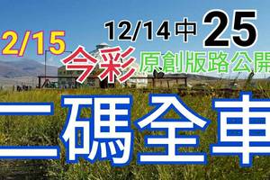 12/15 金彩539  原創版路分享 12/13 中 22 12/14 中 25  會合請用 二中一   拚連三 ! 