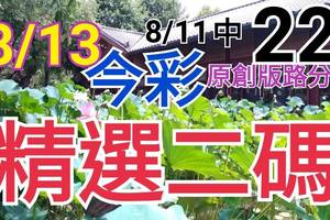 8/13 今彩539 精選二碼 8/11中22 二中一 請點圖看看 !