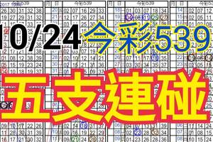 10/24 今彩539 自創版路 10/23中35 五支連碰 供您參考 !