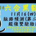 六合彩黑貓(11月16號)六合彩預測版路(第二版)